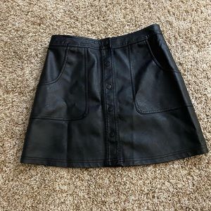 Cotton on black leather mini skirt in medium